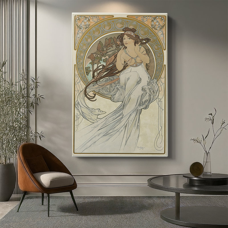 The Arts: Music - Gallery, toile tendue par Alphonse Mucha, 40 po x 60 po