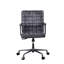 Chaise de bureau rétro en cuir noir et aluminium, siège pivotant à 360 degrés, relevage réglable, accoudoir à dossier rembourré avec support en métal, base à 5 branches, charge de 220 lb, profondeur de siège de 17 po, hauteur de 19 po à 19 po, hauteur de 24 po à 25 po