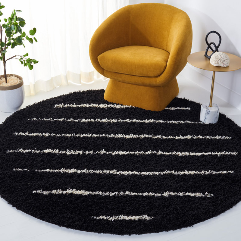 Glenmora Shag 600 Performance Striped Rug, Round 6'7"