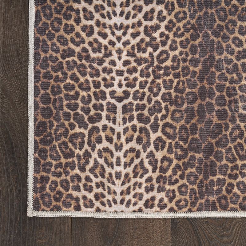 Madelline Machine Washable Cotton Area Rug with Non-Slip Backing, Rectangle 3' x 5'