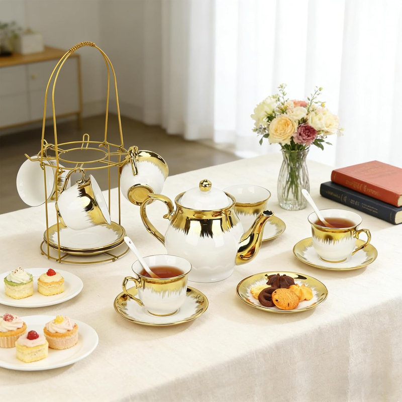 European adult ceramic tea set