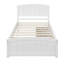 Lit plateforme simple avec deux tiroirs, blanc-124438777