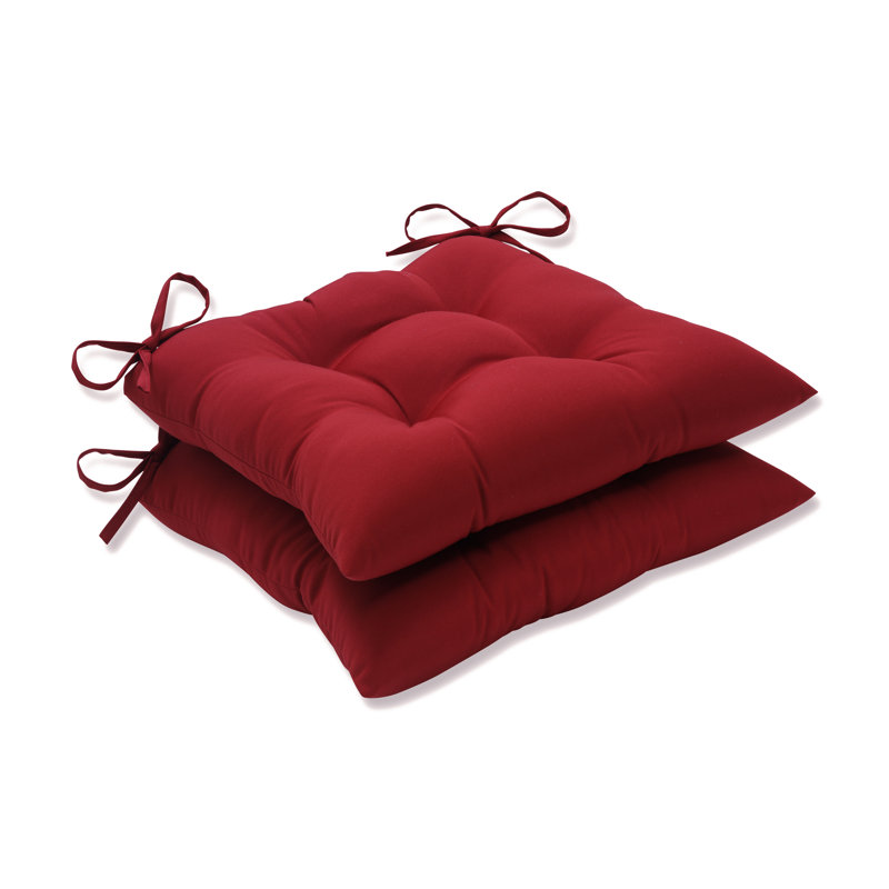 Coussin de chaise de salle à manger d'extérieur Regis, Rouge uni