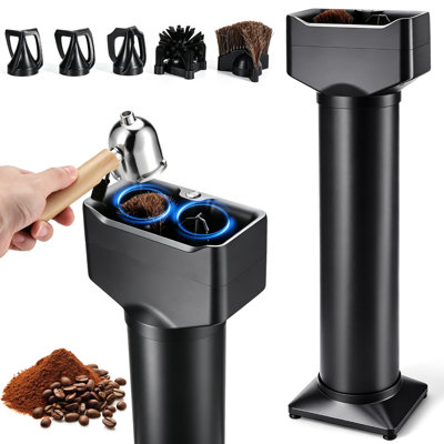 WITSHOCK 16L Automatic Portafilter Cleaner, 200+ Cycles for High-Volume Cafes,16L Large Capacity, Dual Brush Heads, 3 Scrapers Fits 51&58mm Portafilters, Dual Installations, 25 Qaste Bags, for Busy Cafes