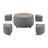 Round Rolling Storage Ottoman with Reversible Tray Top & 4 Side Ottomans-1818378978