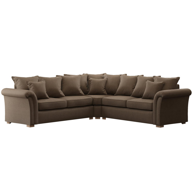 Castleacre Corner with two seats both sides, Scatter Back, Nutmeg Polyester