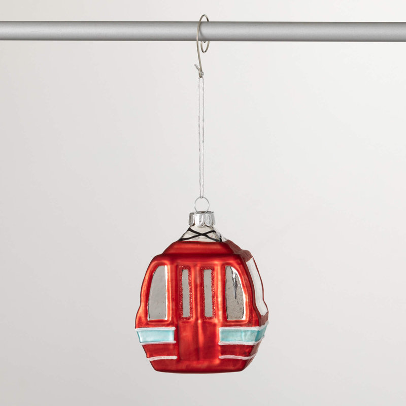 Ornement en forme de gondole de Noël 4 po, rouge