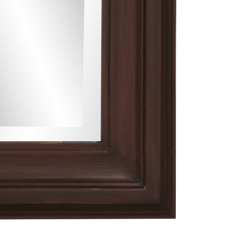 Mora Solid Wood Rectangle Mirror, Brown