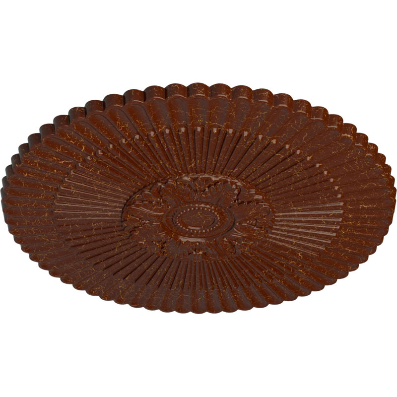Endurathane Nexus Ceiling Medallion, 41"OD x 1 5/8"P Fits Canopies up to 7 1/4"), Hand-Painted Burnished Mahogany Crackle Finish