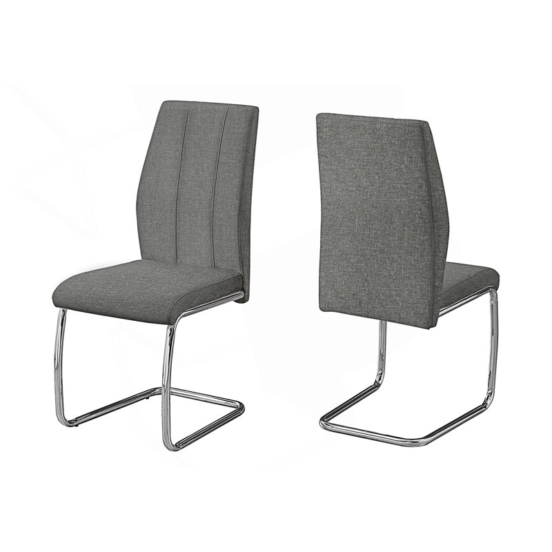 Ensemble de 2 chaises d'appoint rembourrées, Polyester gris