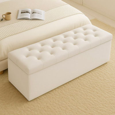 Chesterfield Ottoman Storage Box - Plush Velvet Blanket box - Shoe Bench - End of Bed Bench