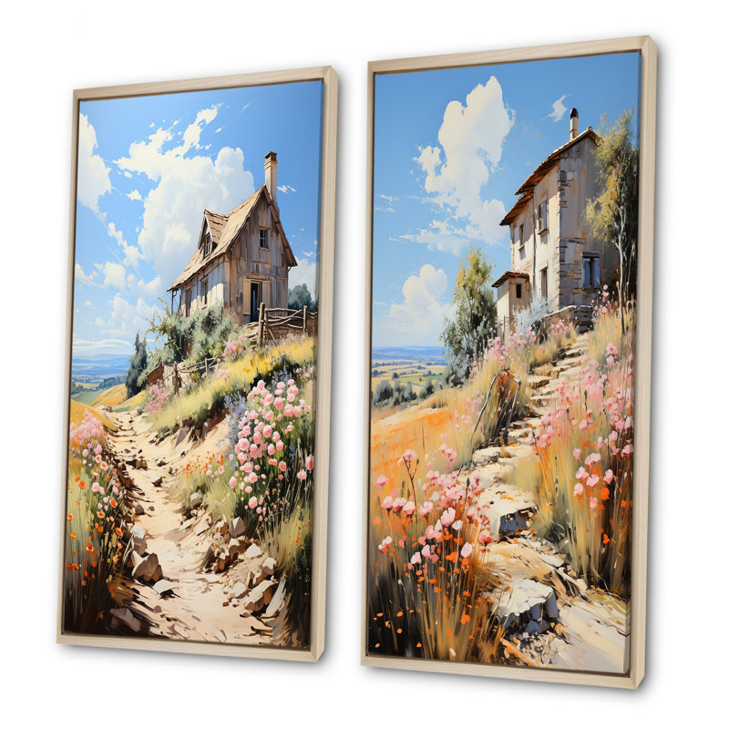 Sommet Cottage dans les Alpes françaises I - ensemble de salon 2 pièces, Cadre flottant brun, H 28 po x l 25 po