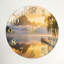 "Mountain Lake", horloge murale en verre-1964420351