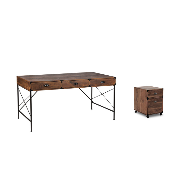 Ensemble de bureau 2 pièces Wycombe, Noyer, H 30 po x l 59 po x P 30 po