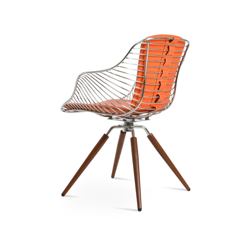 Fauteuil Zebra, Similicuir orange