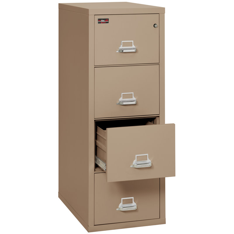 21.3125'' Wide 4 -Drawer Steel File Cabinet, Tan, Key Lock