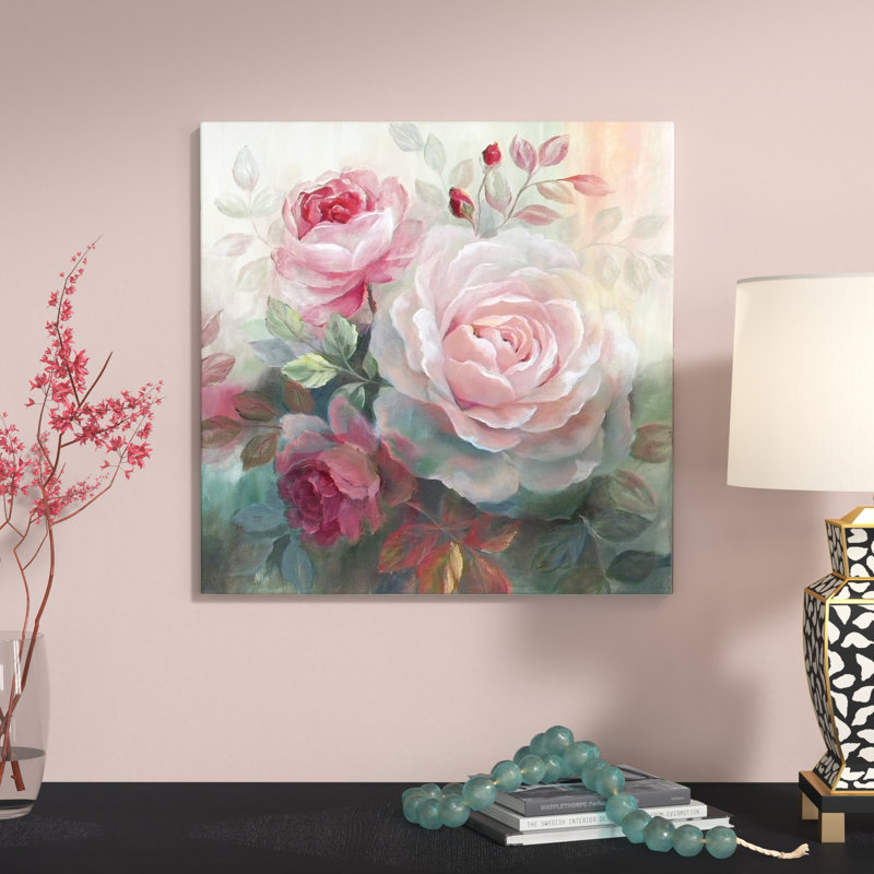 Roses II by Nan - Wrapped Canvas Painting, 66.04 cm H x 66.04 cm W x 3.175 cm D