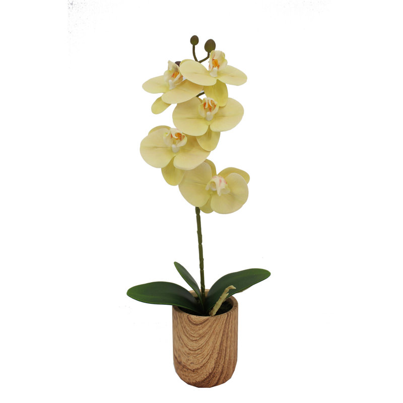 16 in. Realistic Artificial Orchid with Decorative Pot