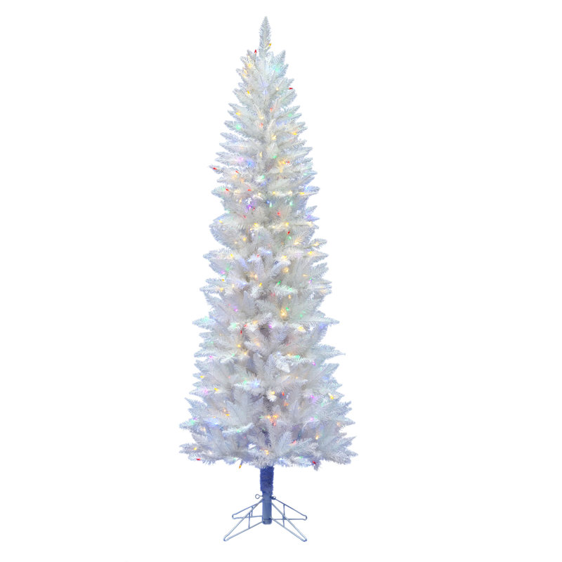 Dilan Sparkle White Spruce Artificial Christmas Tree, 6' H, Multi-colored LED