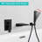 Modern Matte Black Wall Mounted Bathroom Shower , Handheld With 59" Hose, - Balanced Valve And Flat Waterfall Spout Tub Filler, Featuring Shower, Single Handle Design