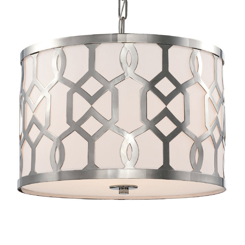 Horrocks 5-Light Drum Pendant, Nickel, 24.25" 5-Light