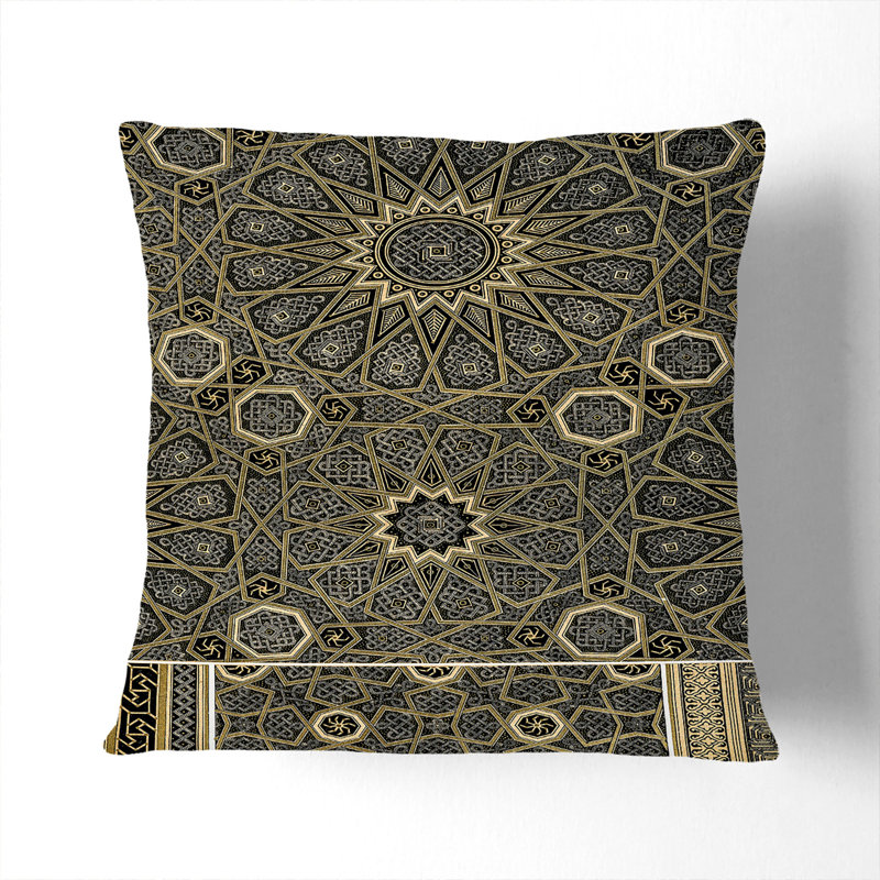 Geometric Square Throw Cushion, Stone, 40cm H x 40cm W x 15cm D