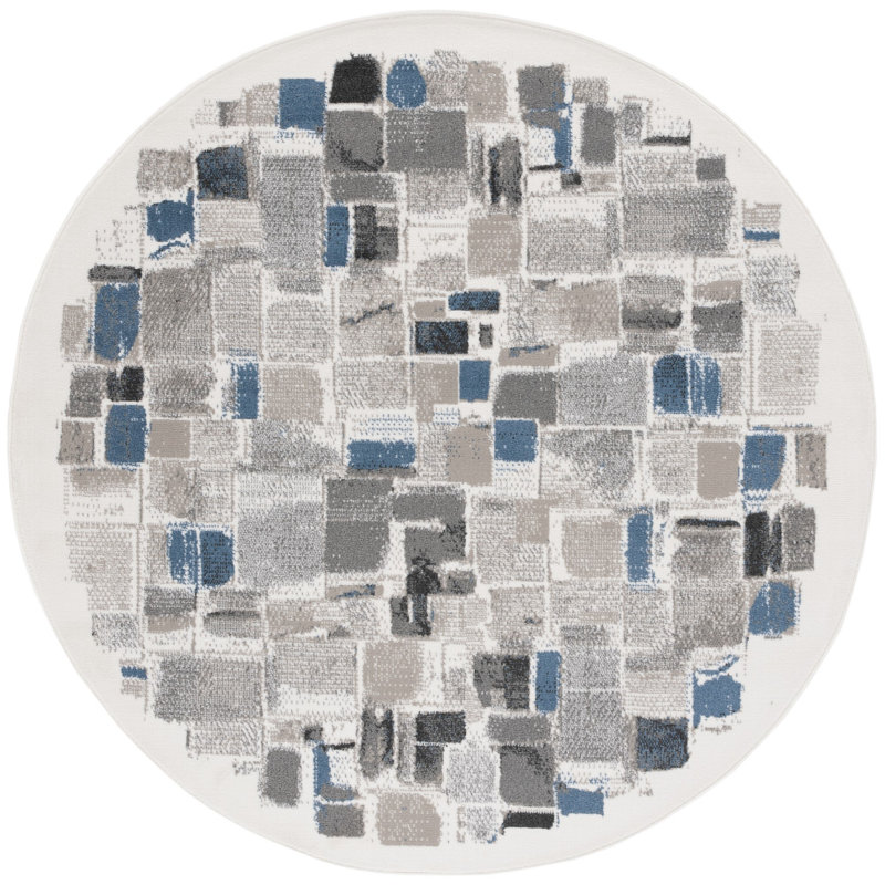 Nagelly Performance Abstract Rug, Round 6'7"