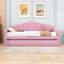 Lit de jour simple en velours avec couchette et station de charge USB-1082395645