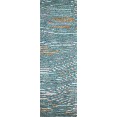 Tapis bleu sarcelle touffeté à la main Farrie