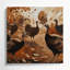 «Thanksgiving Turquie», silhouettes et illustrations, art mural sur toile brune-1301750590