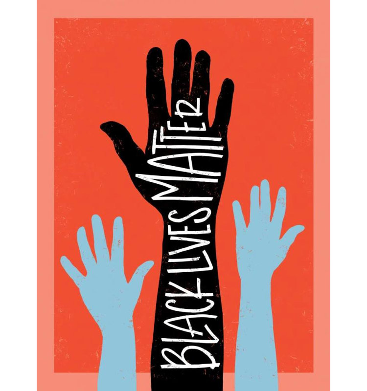 Art sur toile tendue par Trinx Rasmussen, Emily: Black Lives Matter, Hands, H 24 po x l 19 po