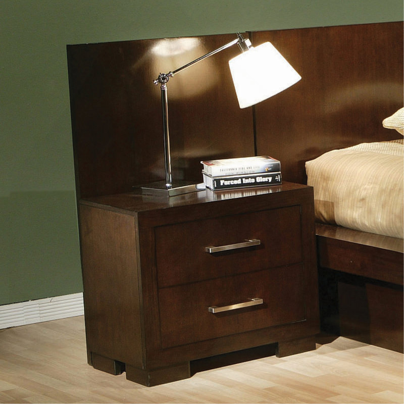 2 Drawers MDF Nightstand, Cappuccino