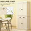 Armoire de cuisine de style nordique avec lumières DEL, 6 tablettes de porte, un tiroir et 4 tablettes réglables, pour votre maison-1619646139
