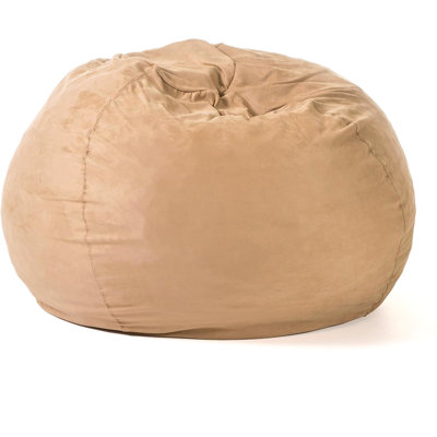 5-Foot Comfortable High-Density Shredded Foam Bean Bag Chair for Kids and Adults, with Removable Microsuede Cover, Ideal Reading and Bedroom Floor Lounge, Tuscany