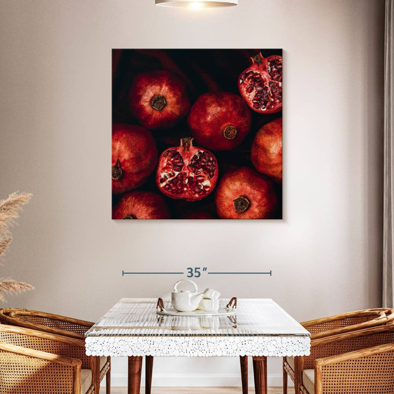 Yarlin Red Pomegranates, 39" H x 39" W