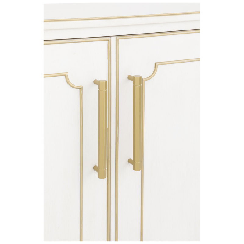 Camille 79.5" Credenza, Linen/Antique Gold