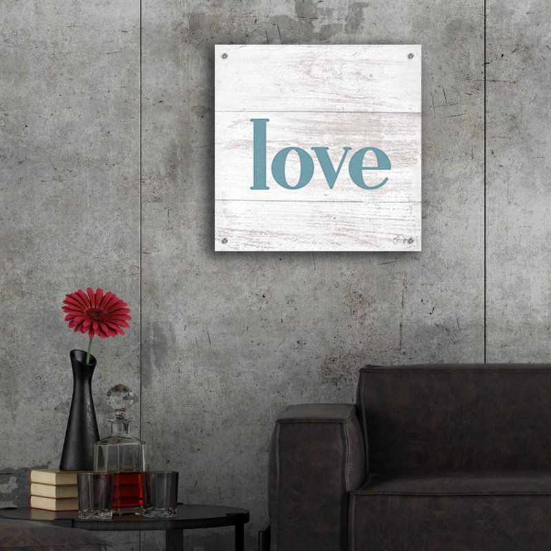 «Love» par Yass Naffas Designs, art mural en verre acrylique, H 24 po x l 24 po x P 0,2 po