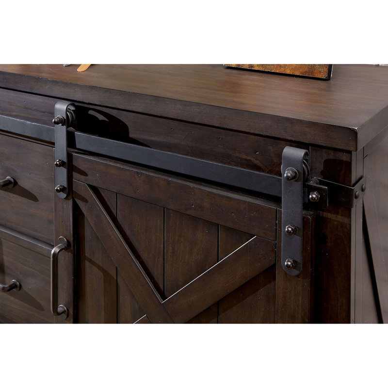 Commode combinée l 4 po à 63 tiroirs Clickett, Noyer foncé