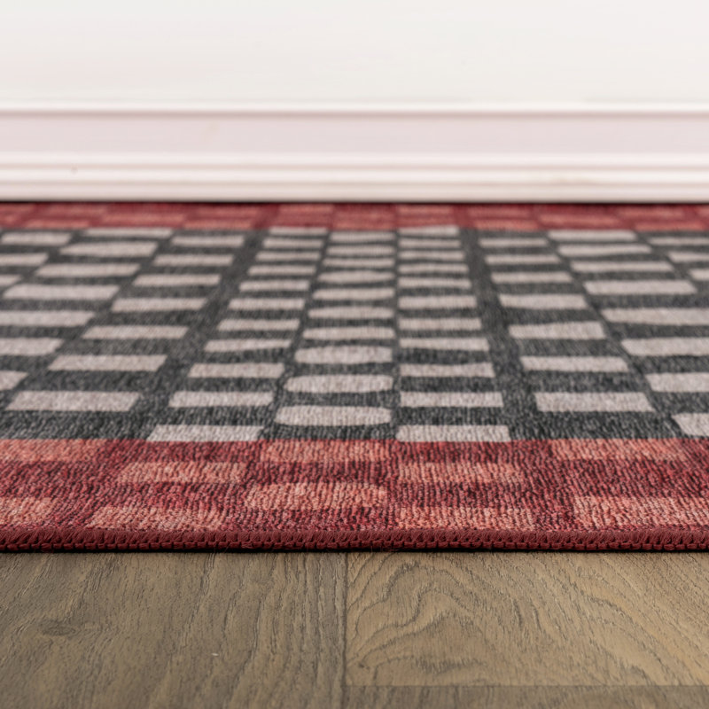 Tapis antidérapant en polyester gris ardoise lavable à la machine, 9 pi x 12 pi