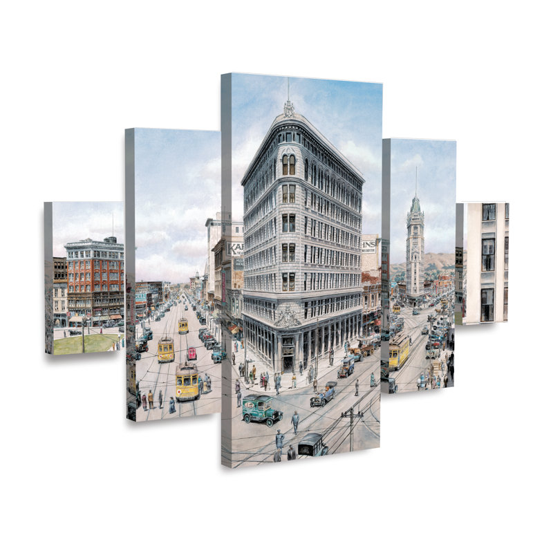 Ensemble de 5 panneaux Stanton Manolakas Oakland, H 34 po x l 44 po x P 2 po