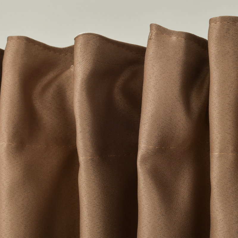 Panneaux de rideaux obscurcissants en satin de couleur unie, L 52 po x L 72 po, Beige foncé