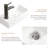 Wall Hung Basin Sink Small Cloakroom Basin Rectangle Ceramic Wash Basin Left Hand Without Tap & Drain