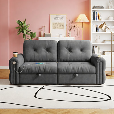 80.4-Inch Convertible Sofa Bed, And A 2-In-1 Piece Suitable For Both Sitting And Lying Down