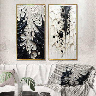 Minimalism Black And White Painting - Minimalism Canvas Prints Set Of 2
