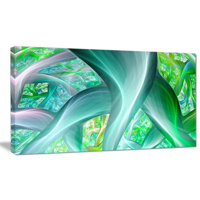 « green fractal », "tiges de plantes exotiques" , impression sur toile tendue