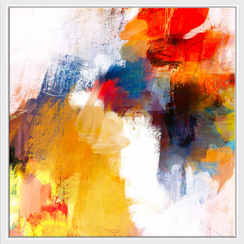 C'est une fête I - Peinture, Cadre flottant blanc, H 27,5 po x l 27,5 po x P 2 po