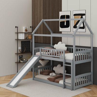 Twin Over Twin Bunk Bed With Slide