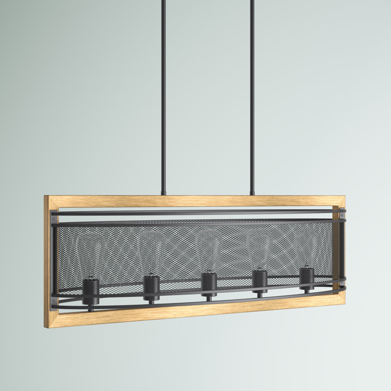 Luminaire suspendu linéaire à 5 lumières pour îlot de cuisine Shelton