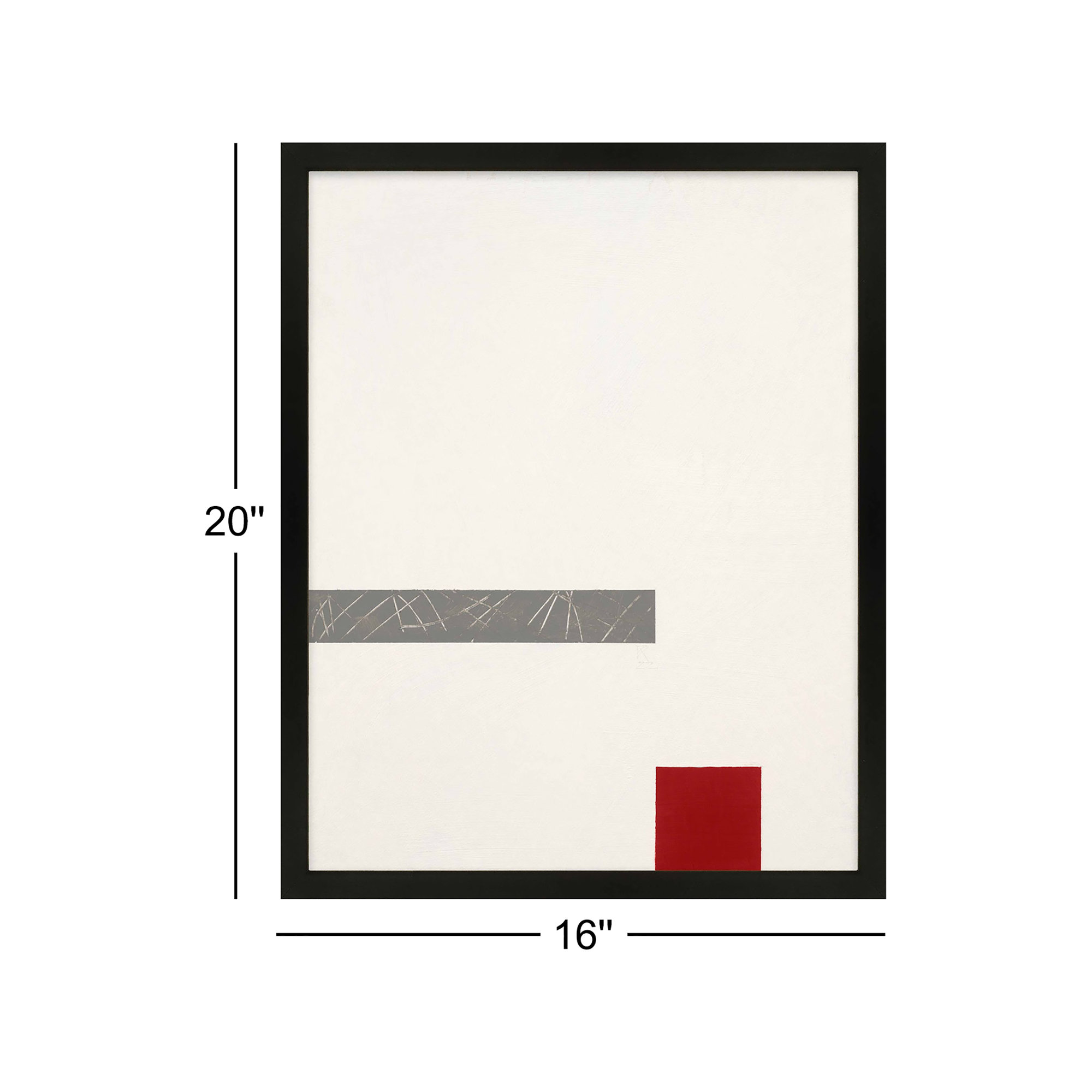 Tempo With Red 3 by Robert Kamnatnik, Black Framed Paper, 20" H x 16" W x 1.25" D