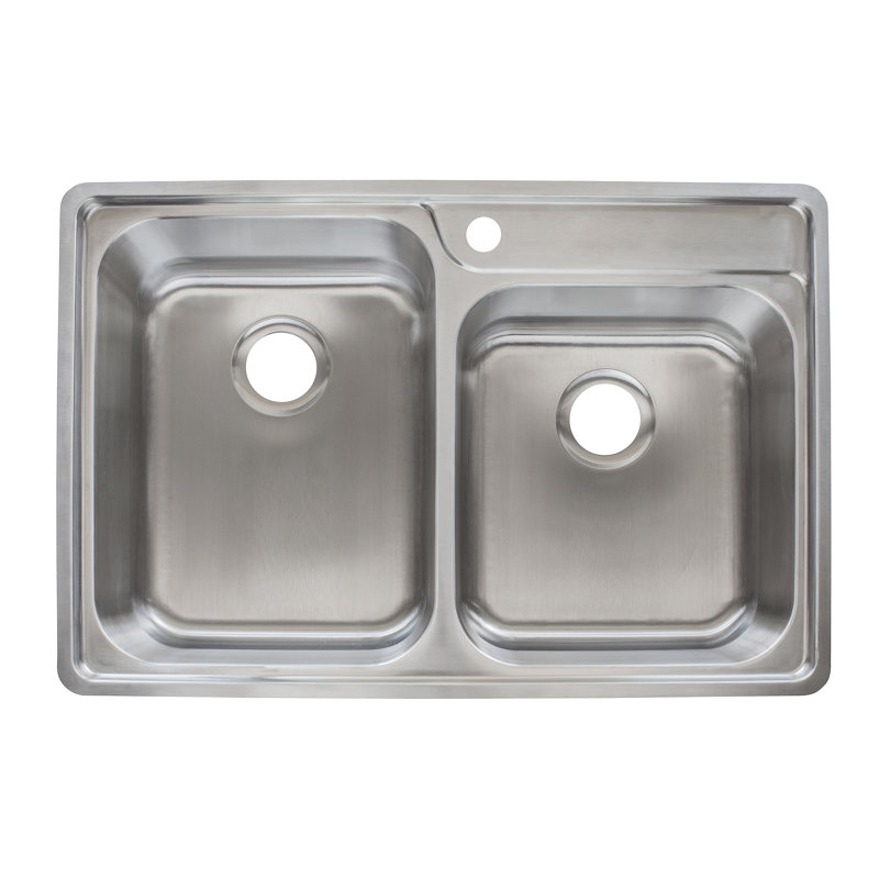 Évier de cuisine à double cuve encastrable l 33 po x l 22 po Evolution